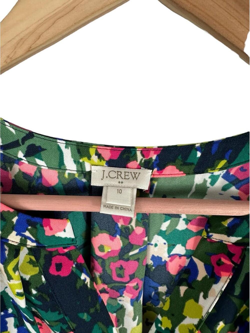 J. CREW Women Thin Lightweight Sleeveless Summer Blouse Multicolor Floral 10 - Picture 5 of 9